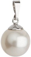 Biely prívesok perla ozdobený kryštálmi Swarovski 34151.1 (925/1000, 1,5 g) - Prívesok
