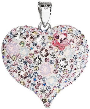 Rose Swarovski Crystal Heart Charm, Charm Factory