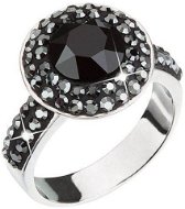 Hematite Ring Decorated with Swarovski Crystals 35019.5 (925/1000; 5.1g) Size 52 - Ring