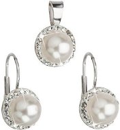 White Pearl Set Decorated Swarovski Crystals (925/1000; 4.1g) - Jewellery Gift Set