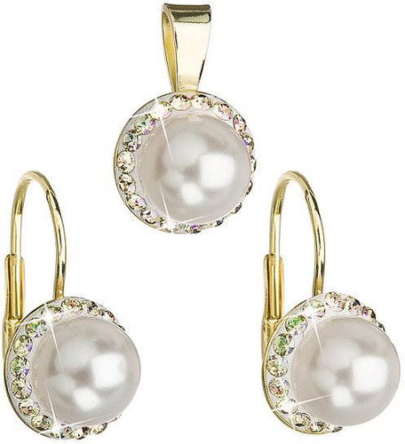 Luminous Green Set Decorated With Swarovski Elements Crystals (925/1000; 4.1g) - Jewellery Gift Set - Main image