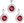 Ruby Rivole Set Decorated with Swarovski Crystals (925/1000, 4.3g)