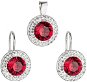 Ruby Rivole Set Decorated with Swarovski Crystals (925/1000, 4.3g) - Jewellery Gift Set