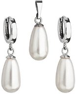 White pearl set Decorated Swarovski crystals (925/1000, 6.2 g) - Jewellery Gift Set