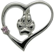 SILVER PAWS Heart - dog paw (925/1000; 1.52 g) - Charm