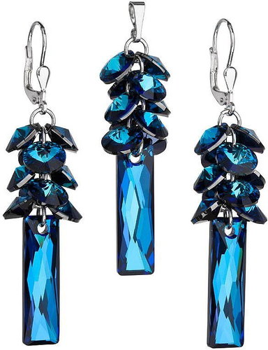 Bermuda Blue Set Decorated with Swarovski Crystals 39124.5 (925/1000; 14.6g) - Jewellery Gift Set - Main image