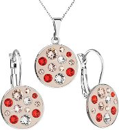 Light peach jewelery set made with Swarovski crystals 59008.3 - Jewellery Gift Set