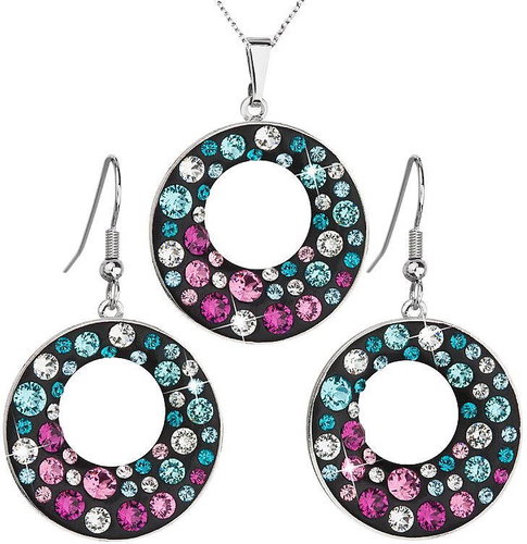 Jet mix jewelery set made with Swarovski crystals 59009.3 - Jewellery Gift Set - Main image