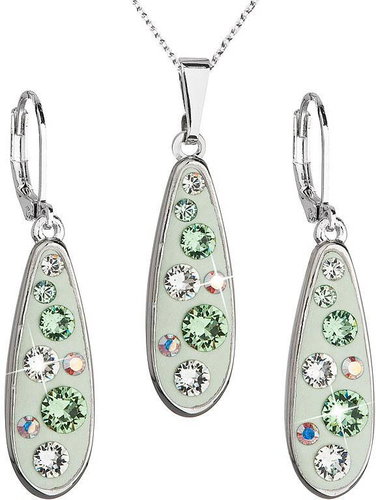 Peridot jewelery set made with Swarovski crystals 59012.3 - Jewellery Gift Set - Main image