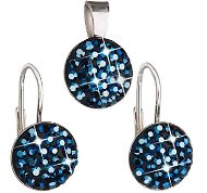 Metalic blue súpravy vyrobené s kryštálmi Swarovski ® 39086.5 - Darčeková sada šperkov