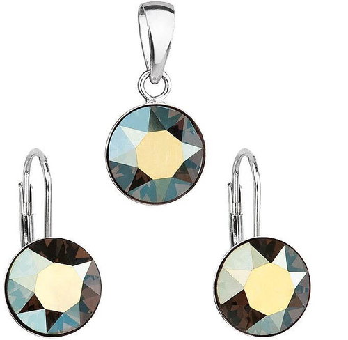 Iridiscent Green Set Made with Swarovski® Crystals 39140.3 - Jewellery Gift Set - Main image