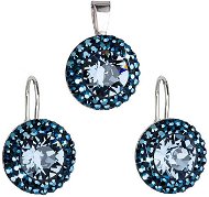 Metalic blue set made with Swarovski® crystals 39106.5 - Jewellery Gift Set