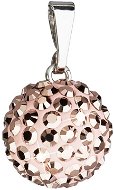 Rose gold pendant ball decorated with Swarovski crystals 34080.5 (925/1000; 0.1g) - Charm