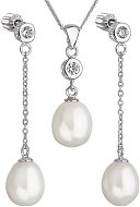 Jewellery Gift Set EVOLUTION GROUP 29005.1 silver pearl set with a chain - Dárková sada šperků