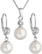 EVOLUTION GROUP 29007.1 Silver Pearl Set with a Chain - Jewellery Gift Set