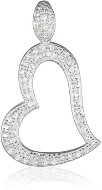 Silver pendant, zircon, heart (925/1000, 6.9g), white - Charm