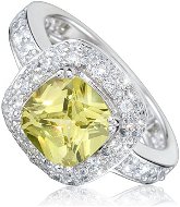 Silver ring, exclusive zircon (925/1000, 5,4-5,5 g), light green - Ring