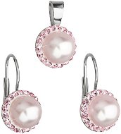 EVOLUTION GROUP 39091.3 Rosaline Pearl Set Decorated with Swarovski Crystals  (925/1000, 4,2g) - Jewellery Gift Set