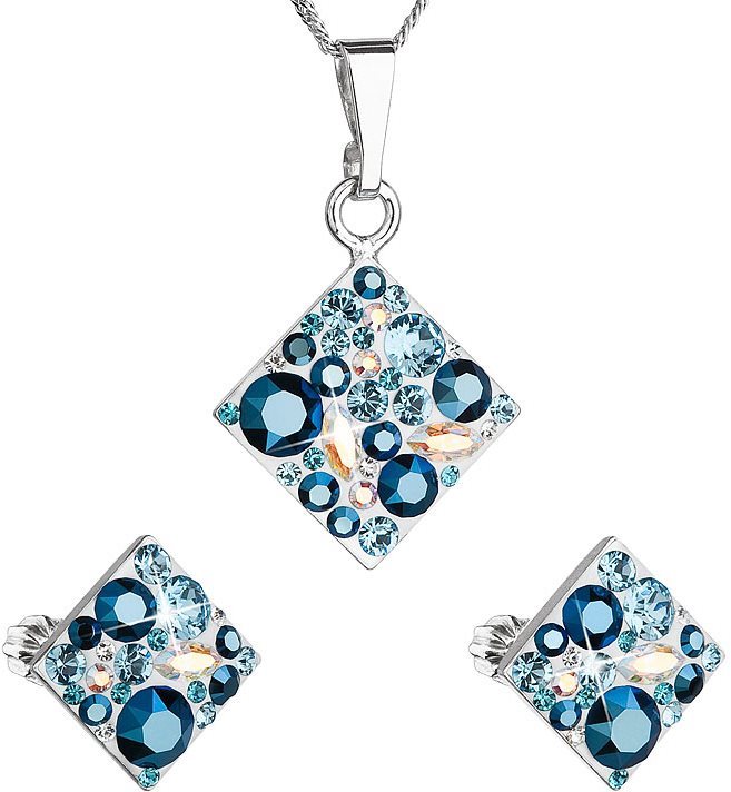 EVOLUTION GROUP 39126,3 aqua készlet Swarovski kristályokkal díszítve