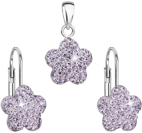 EVOLUTION GROUP 39145.3 Violet Set Decorated with Swarovski Crystals - Jewellery Gift Set - Main image