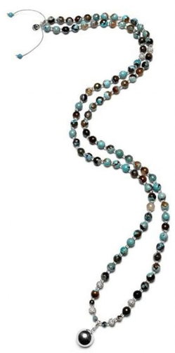 The stream of MaMa Mexican was Agate blue brown - Necklace - Main image