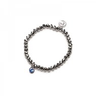The stream of MaMa Charm silver with blue crystal - Bracelet