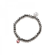 The MaMa Charm Stream Silver with Pink Stone - Bracelet