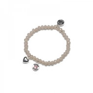 The MaMa Charm taupe with pink stone - Bracelet