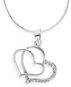 JSB Bijoux Double Heart with Swarovski® Crystal Stones (White) - Necklace