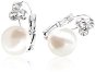 Earrings JSB Bijoux Pearl Earrings with Swarovski® Crystal Stones - Náušnice