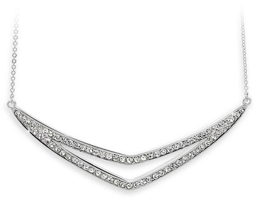 JSB Bijoux Boomerang Necklace with Swarovski Crystal Stones - Necklace - Main image