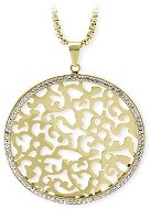 JSB Bijoux Oceľový náhrdelník Vyrezávané srdce s krištáľovými kameňmi Swarovski - Náhrdelník