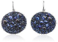 JSB Bijoux Galuchat with Swarovski® Crystal Stones (Round, Blue) - Earrings