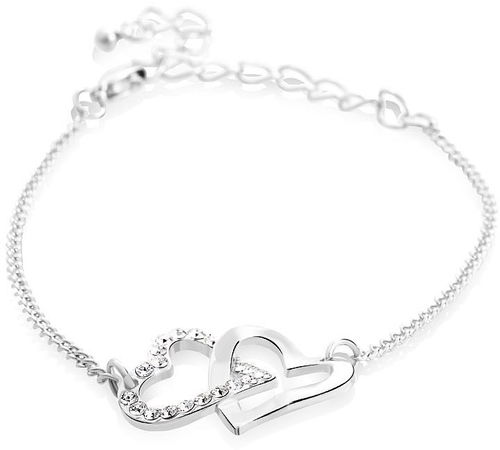 JSB Bijoux  Dvojsrdíčko zdobený křišťálovými kameny Swarovski® - Náramek - Hlavní obrázek
