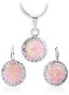 JSB Bijoux Silver Set, Opals with Rosa Decorated with Swarovski® Crystals  (925/1000; - Jewellery Gift Set