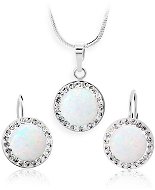 JSB Bijoux Silver Set Opals with White Swarovski®  (925/1000; 3.11g) - Jewellery Gift Set