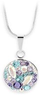 JSB Bijoux Purple Necklace with crystal beads Swarovski® (Ag925/1000; 1,47 g, mix of colors, round shaped) - Necklace
