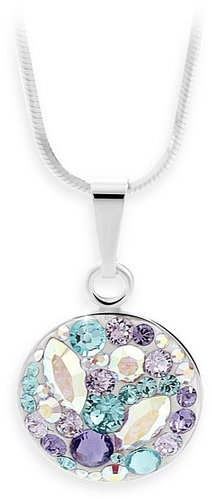 JSB Bijoux Purple Necklace with crystal beads Swarovski® (Ag925/1000; 1,47 g, mix of colors, round shaped) - Necklace - Main image