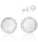 JSB Bijoux White Opals Decorated with Swarovski® Crystal Stones (925/1000; 1.44g, Round, - Earrings