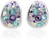 JSB Bijoux Silver Earrings Kreole Purple Decorated with Swarovski® Crystal Stones (925/1000; 3g, Mix of Colours, Drop) - Earrings