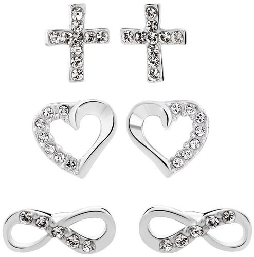 JSB Bijoux Set of Mini Earrings with Swarovski® Crystal Stones - Jewellery Gift Set - Main image