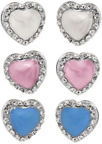 JSB Bijoux Hearts Earrings Set with Swarovski Crystal Stones - Jewellery Gift Set - Main image