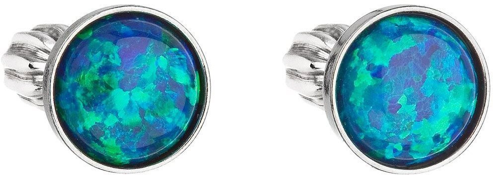 EVOLUTION GROUP 11001.3 szintetikus opál, Swarovski kristályok, (Ag, 925/1000, 1 g, zöld)