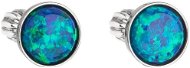 EVOLUTION GROUP 11001.3 Studs with Synthetic Opal, Swarovski® (925/1000, 1g, Green) - Earrings