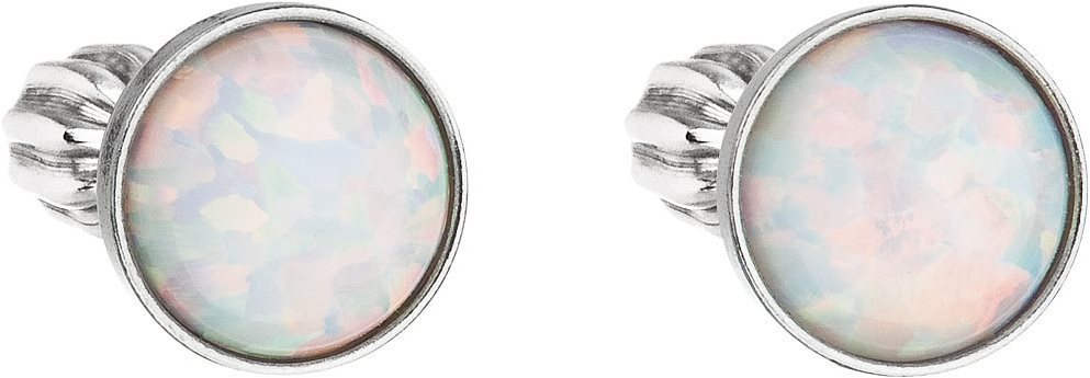 EVOLUTION GROUP 11001.3 szintetikus opál, Swarovski kristályokkal, (Ag, 925/1000, 1 g, fehér)