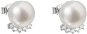 EVOLUTION GROUP 21020.1 visiace s riečnou perlou AAA 8 – 9 mm a zirkónmi (925/1000, 2 g, biela) - Náušnice