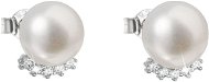 EVOLUTION GROUP 21020.1 visiace s riečnou perlou AAA 8 – 9 mm a zirkónmi (925/1000, 2 g, biela) - Náušnice
