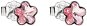 Náušnice EVOLUTION GROUP 31080.3 kôstky kvietky dekorované kryštálmi Swarovski 925/1000, 0,8 g, svetlo ružová - Náušnice