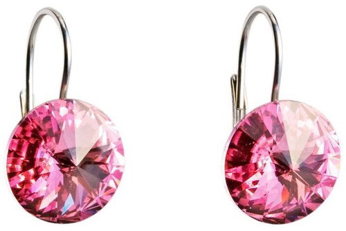 EVOLUTION GROUP 31106.3 Pendant, Round, Decorated Swarovski® Crystals (925/1000, 2g, Pink) - Earrings - Main image