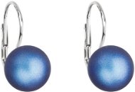 Náušnice EVOLUTION GROUP 31143.3 visiace s matnou perlou Swarovski (925/1000, 1 g, tmavo modrá) - Náušnice